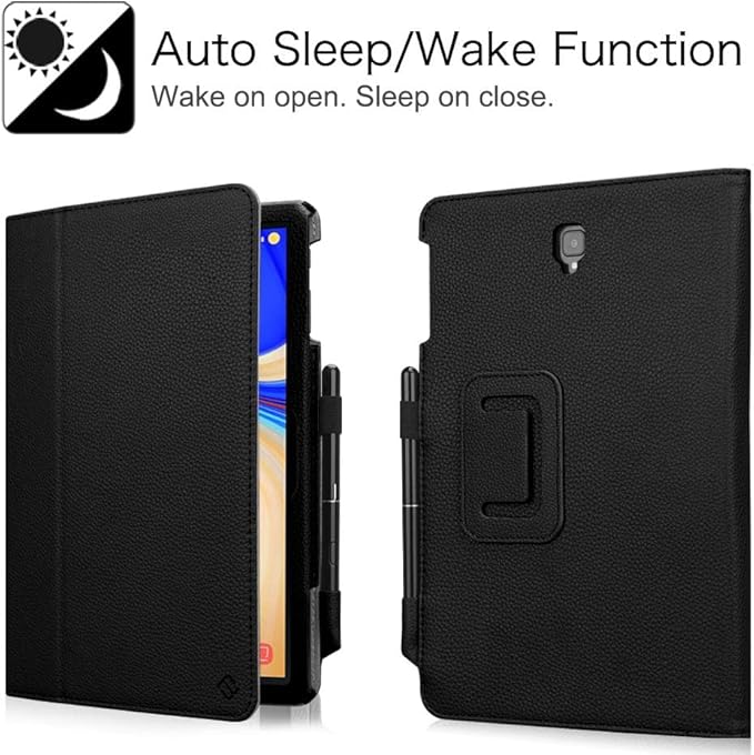 Fintie Folio Case for Samsung Galaxy Tab S4 10.5 2018 Model SM-T830/T835/T837, [Corner Protection] Premium Vegan Leather Stand Cover with S Pen Protective Holder Auto Sleep/Wake, Black