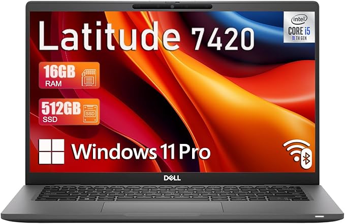 Dell Latitude 7420 14-inch FHD (1920×1080) Laptop Computer, Intel Core i5-1145G7,16GB RAM, 512GB SSD, HDMI, Thunderbolt 4, Windows 11 Pro (Renewed)