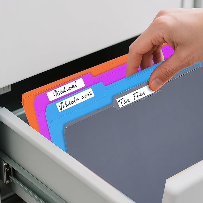 120 Pack Colored File Folders, 1/3 Cut Tab Letter Size 8.5" x 11" Manila Folders, Assorted 6 Colors for School, Office Supplies, Filing Folders & Document Organization