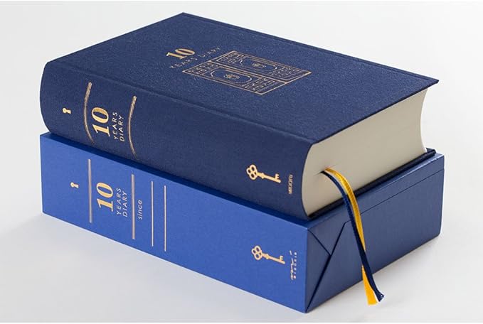 DESIGNPHIL Midori 12397006 Diary, 10 Years Consecutive Door, Navy Blue