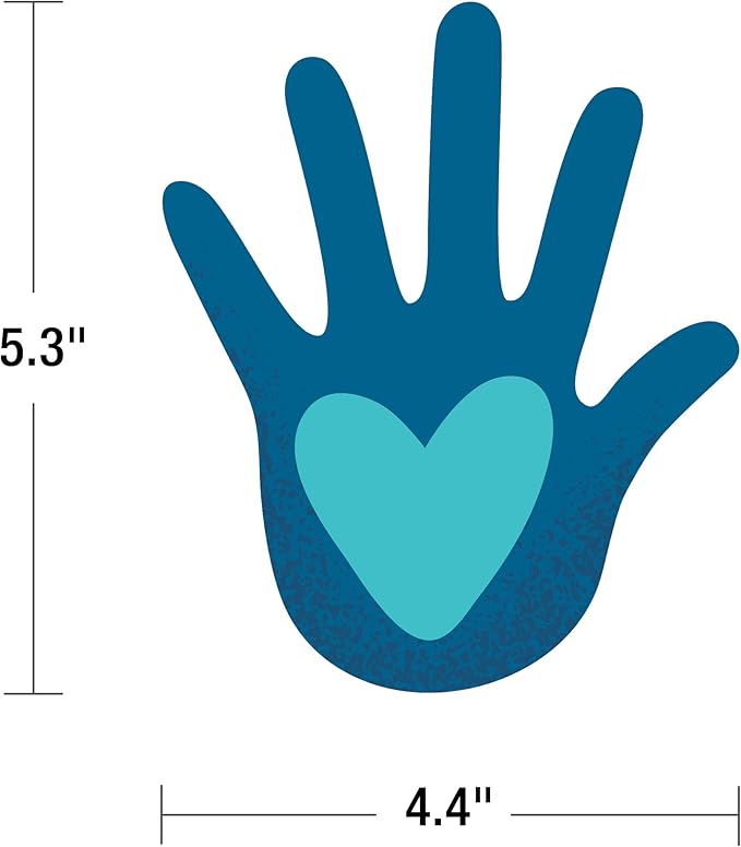 Carson Dellosa One World 36-Piece Hands With Heart Cutouts, Bright and Colorful Handprints for Bulletin Board, Back to School Decorations, and Classroom Decor