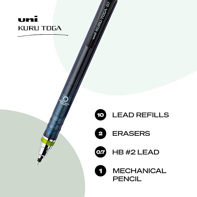uniball Kuru Toga Mechanical Pencil Starter Kit,0.7mm HB#2,(Pack of 2)