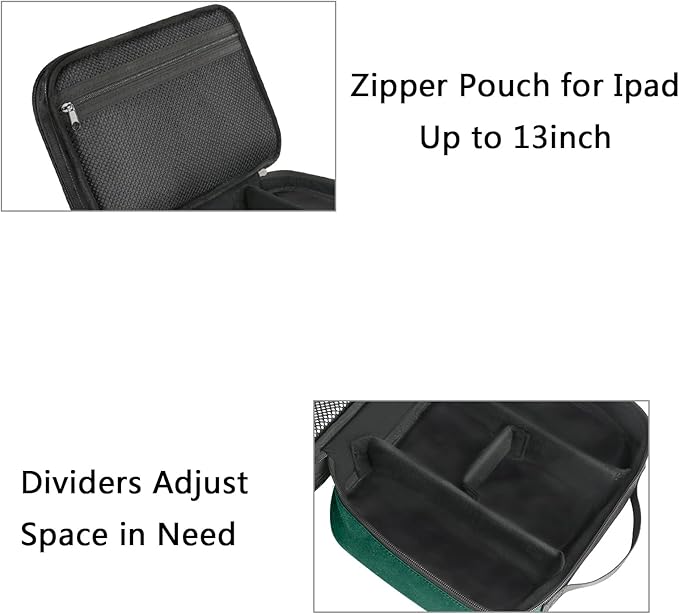 MATEIN Tech Organizer Travel Case, Large Water Resistant Cable Organizer for Electronic Accessories, Sturdy Carrying Tech Bag With Handle for Cord, Power Bank, Tablet (Up to 12.9inch), Peacock Blue