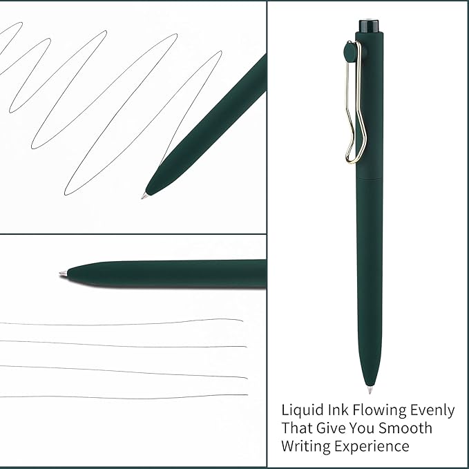 WY WENYUAN Black Pens, Fine Point Smooth Writing Personalized Ballpoint Pens Bulk, Flair Teacher Pen, Black Ink 1.0 mm Journaling Pen, Aesthetic Gift School Office Supplies for Note Taking