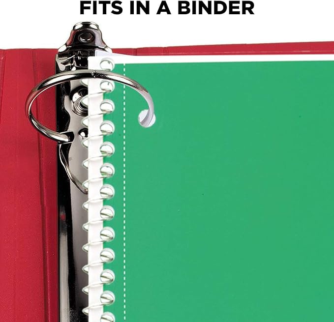 Mead Spiral Notebooks, 1 Subject, Wide Ruled Paper, 70 Sheets, 10-1/2 x 7-1/2 inches, Green, 4 Pack (38300)