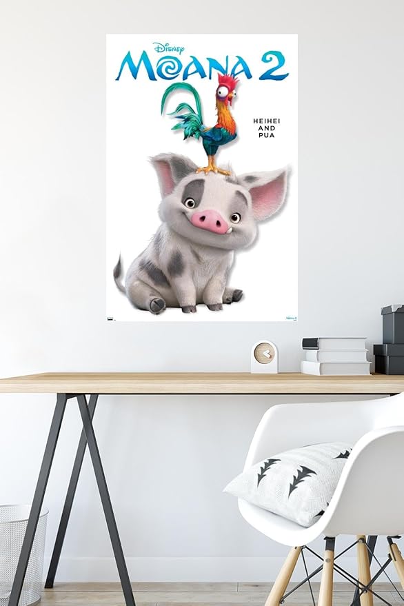 Disney Moana 2 - Heihei and Pua Feature Series Wall Poster, 34L" x 22.4W", Premium Unframed Version