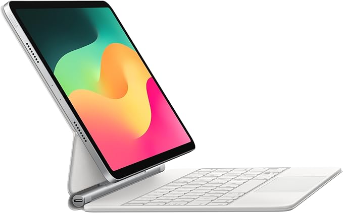 Apple Magic Keyboard: iPad Keyboard case for iPad Pro 11-inch (1st, 2nd, 3rd, 4th gen) and iPad Air (4th, 5th gen, and M2), Great Typing Experience, Built-in trackpad, US English - White