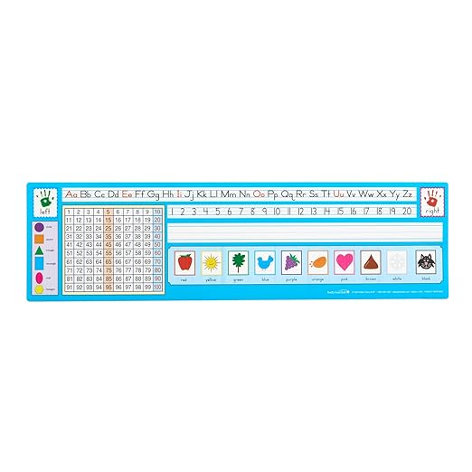 Really Good Stuff 24PK Zaner-Bloser Self-Adhesive Vinyl Desktop Reference Nameplate with Letters, Grid, Colors, Shapes-Traditional Manuscript Name Tags