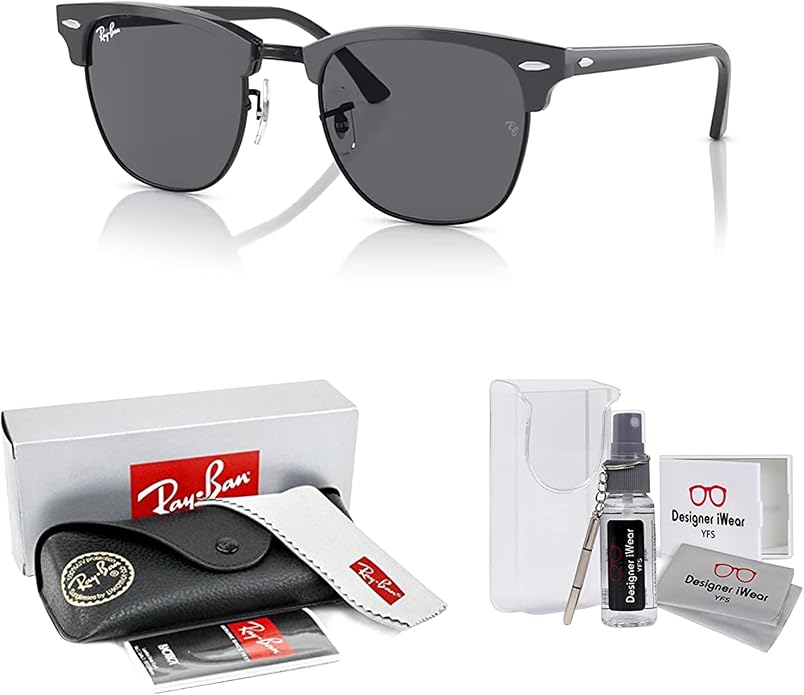 Ray-Ban RB3016 CLUBMASTER Sunglasses For Men For Women +BUNDLE with ACCESSORY EYEWEAR KIT