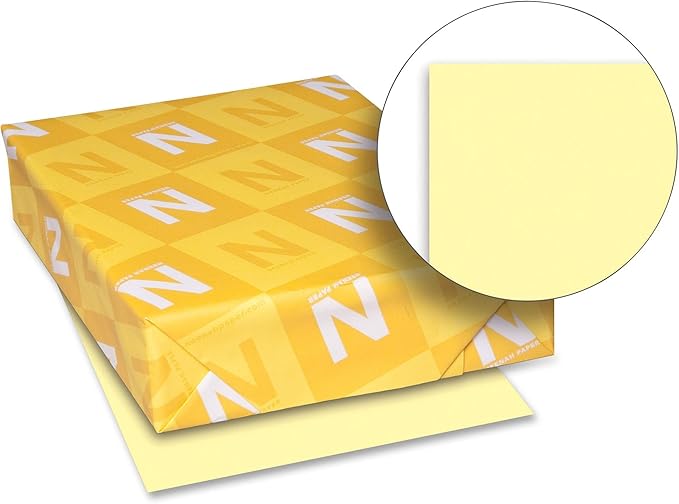 Wausau Exact Index Cardstock, 110 lb, 8.5 x 11 Inch, Pastel Canary, 250 Sheets (48548)