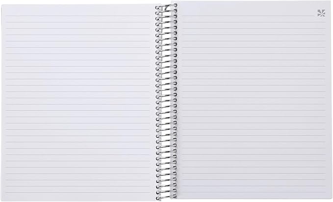Erin Condren 8.5” x 11” Lined Spiral Notebook, College-Ruled Layout with 80 Lb. Paper, Journey Cover, 160 Lined Notebook Pages, Platinum Coil, Stickers Included