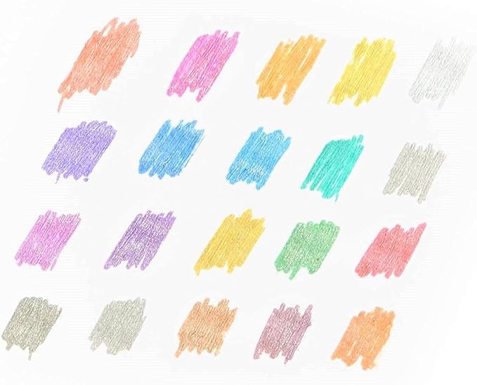 KINGART Metallic Rollerball Gel Pens, Set of 20 Shiny Colors with Soft-Grip Comfort, XL Ink Cartridge - Ink, Great for All Ages, Writing, Coloring, Doodling, Scrapbooking, Journaling & More