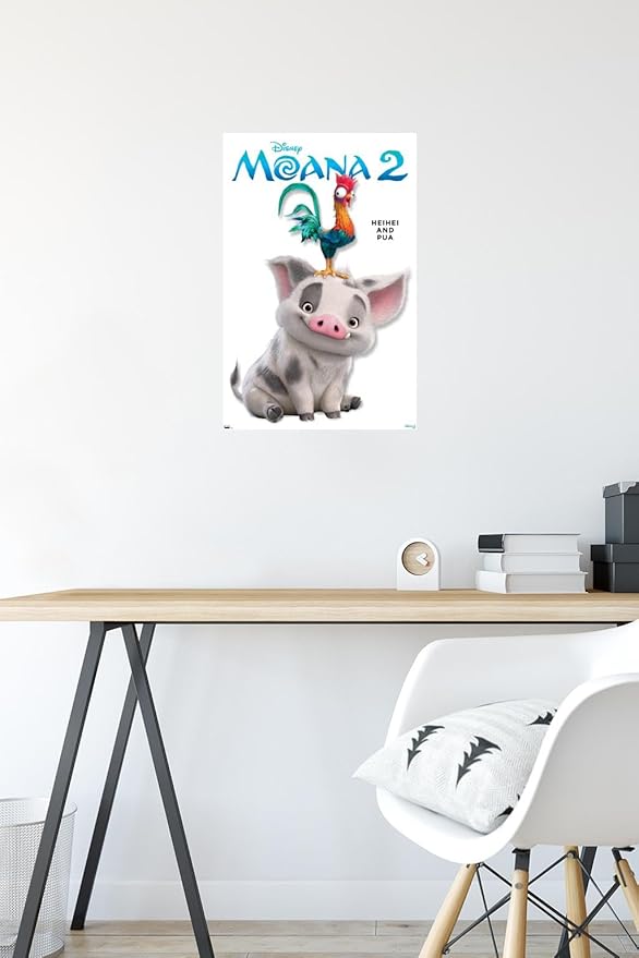 Disney Moana 2 - Heihei and Pua Feature Series Wall Poster, 22.4L" x 14.7W", Premium Unframed Version