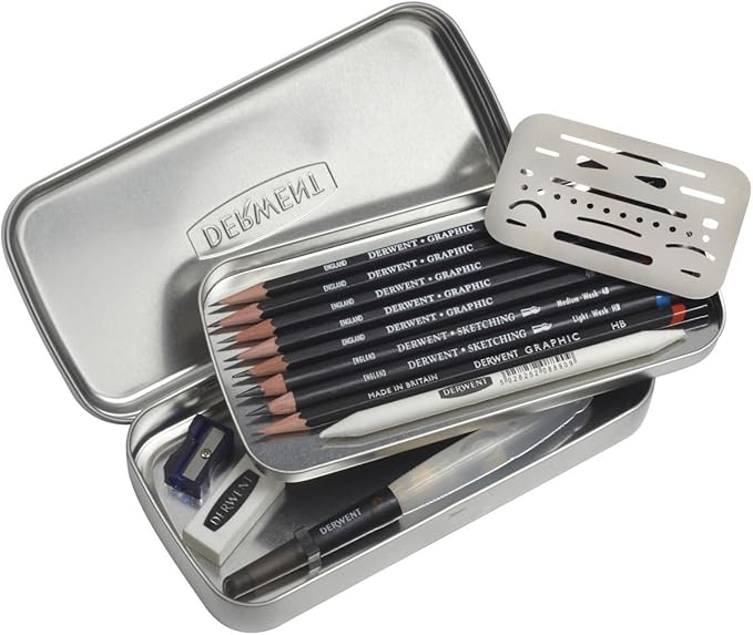 Derwent Line and Wash Sketching Set, 14 Pieces Per Set (2302162)