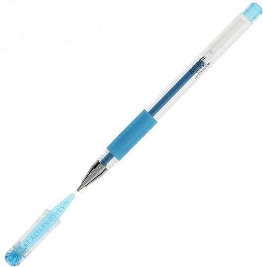 Art Alternatives Gel Pen, Neon Glitter Blue - Ballpoint - Non-Smear + Quick Dry - Writing, Drawing, Coloring, Journal, Planner