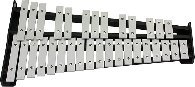 Pearl 32 Note Glockenspiel Bell Kit Student Educational Percussion Kit with Tunable Practice Pad, Rolling Carrying Case, Sticks and Mallets (PK910C)