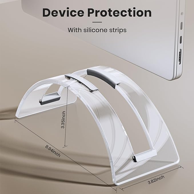 Acrylic Vertical Laptop Stand for Desk,Acrylic Invisible Desktop Notebook Dock,Vertical Laptop Holder Space-Saving Organizer for All MacBook, Surface, Samsung, HP, Dell