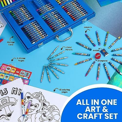 Paw Patrol Colored Pencils Art Supplies Kids Drawing Kit School Supplies Painting Kit Girls Drawing Pencils Art Kit Travel Case with Crayons Arts and Crafts for Kids 4-12