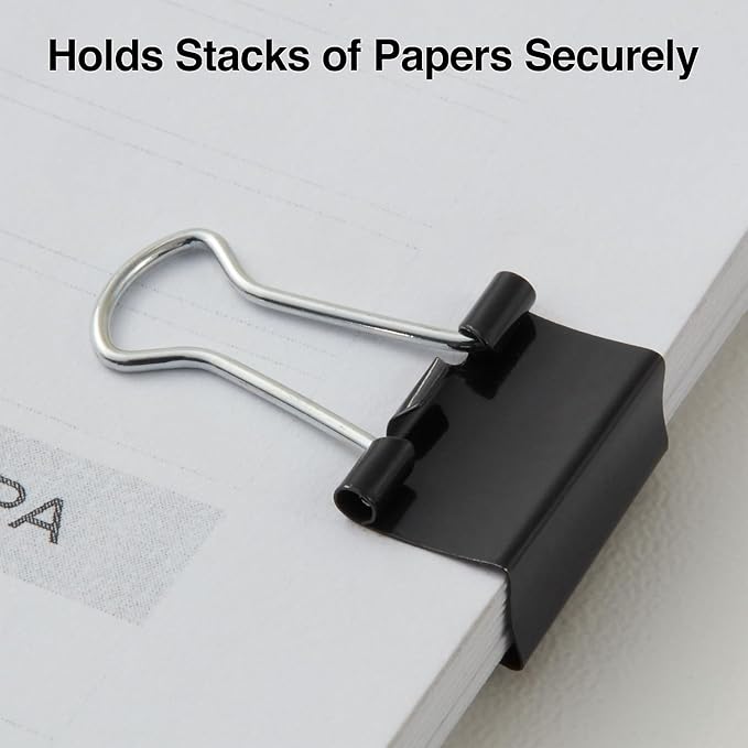 Staples Binder Paper Clips, 1/4 Inch Capacity, Mini, 144-Pack, Black
