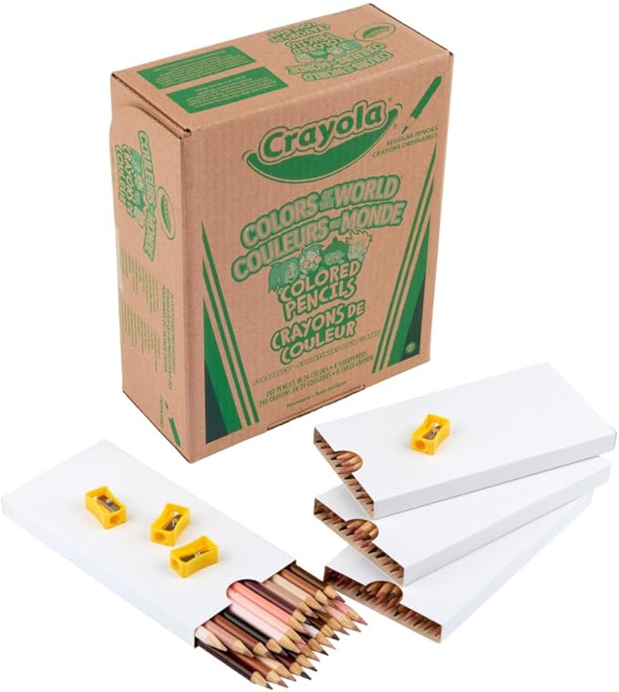 Crayola Colors of the World Skin Tone Colored Pencils Classpack (240ct), Bulk Colored Pencils for Classrooms, Teacher Supplies, Gifts