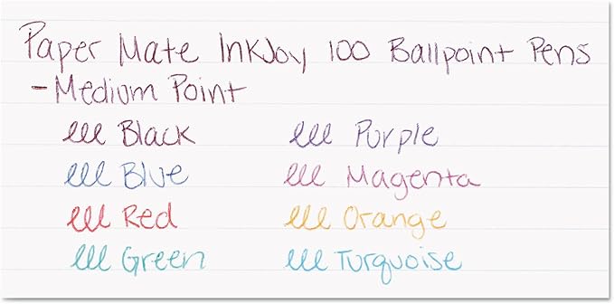 Paper Mate InkJoy 100ST Ballpoint Pens, Medium Point, Assorted Ink,8 count(pack of 1) (1945932)