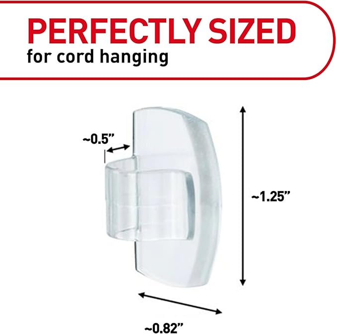 Command Round Cord Clips, Damage-Free Hanging Cable Clips, No Tools Wall Clips for Hanging Electrical Cables of Christmas Decorations, 13 Clear Cord Clips and 16 Command Strips