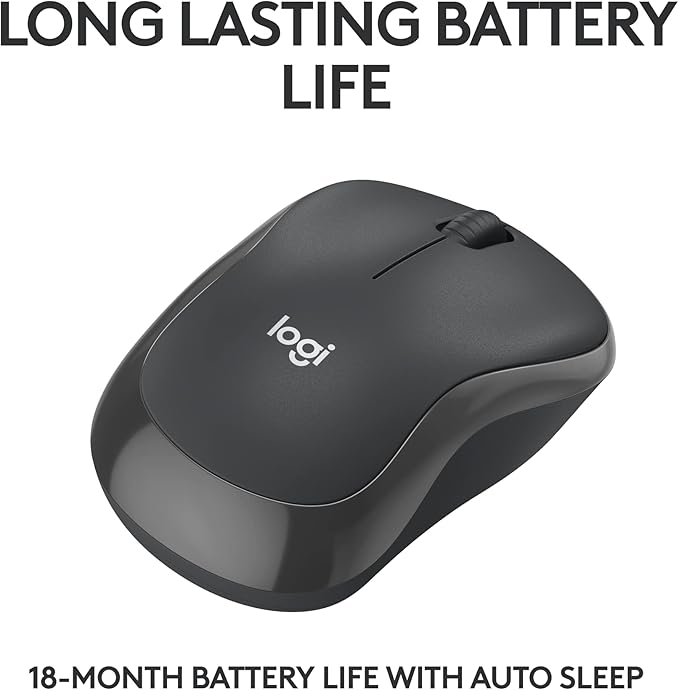 Logitech M240 Silent Bluetooth Mouse, Wireless, Compact, Portable, Smooth Tracking, 18-Month Battery, for Windows, macOS, ChromeOS, Compatible with PC, Mac, Laptop, Tablets - Graphite (Renewed)