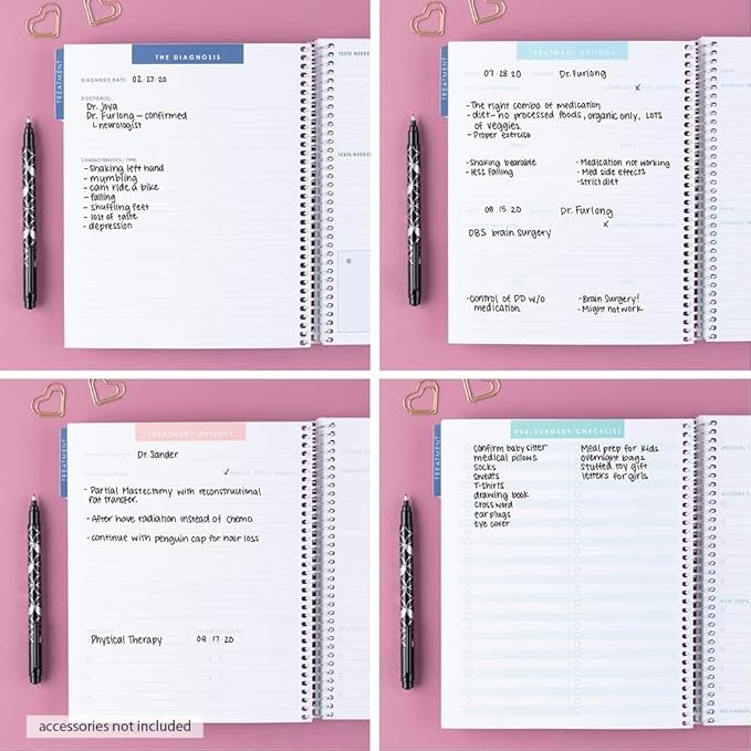 Erin Condren 7" x 9" Spiral Coiled Notebook - I Am Strong Medical Treatment Planner - Prompted Notebook - Features Tabbed Sections, Surgery Prep, Questions for Doctors, 160 Pages, 80 Sheets