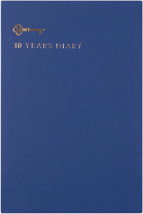 DESIGNPHIL Midori 12397006 Diary, 10 Years Consecutive Door, Navy Blue