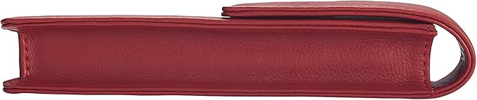Cross Full Grain Burgundy red Leather with Matching Thread Color Combinations, Single Flip Top Pen Pouch with Secure snap, Can Accommodate Any Cross Pen