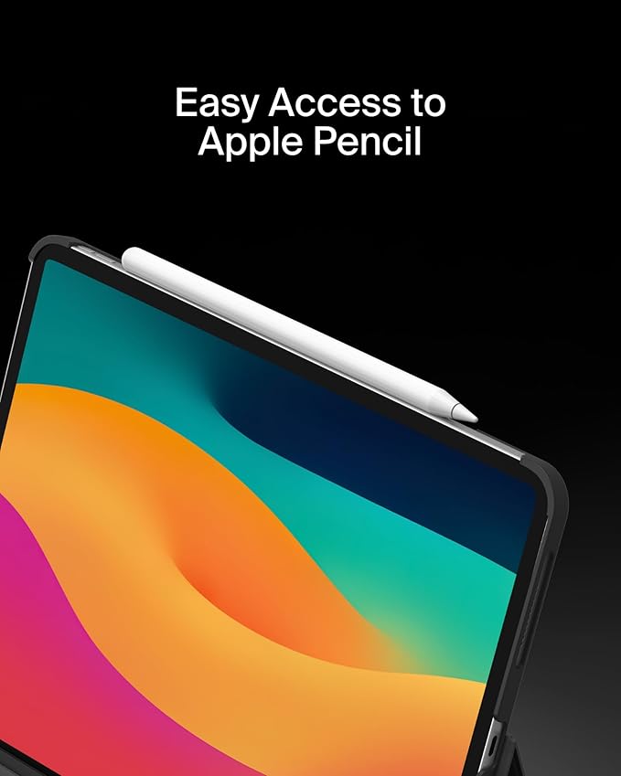 Belkin Pro Keyboard Case w/Magnetic Stand, Backlit Bluetooth Keyboard, Multi-Gesture Controls, Magnetic Apple Pencil Storage Compatibility, & Multimedia Keys for iPad Pro 11" (M4/M5) - Black