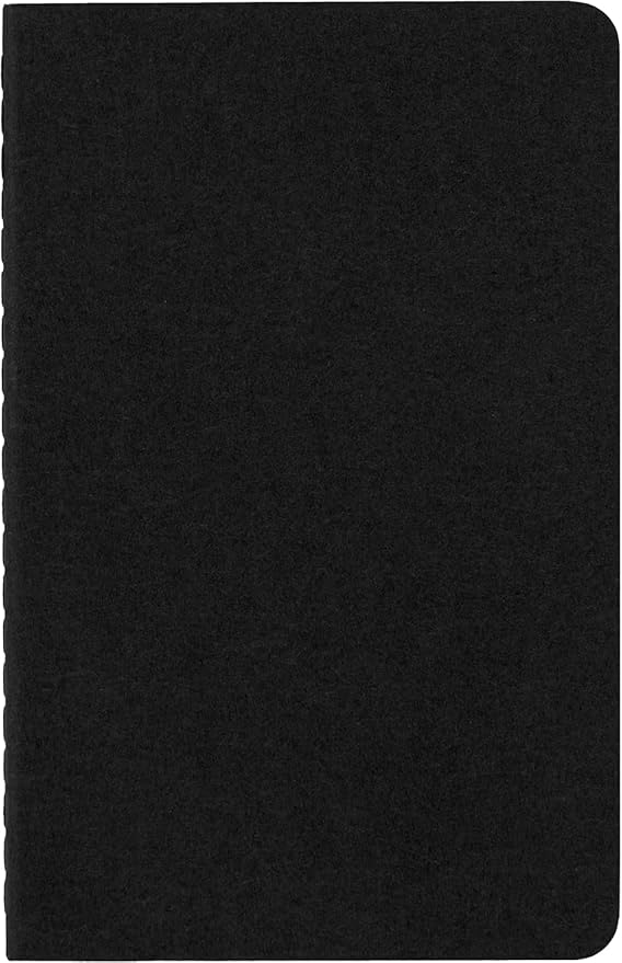 Moleskine Cahier Journal, Soft Cover, Large (5" x 8.25") Ruled/Lined, Black, 80 Pages (Set of 3)