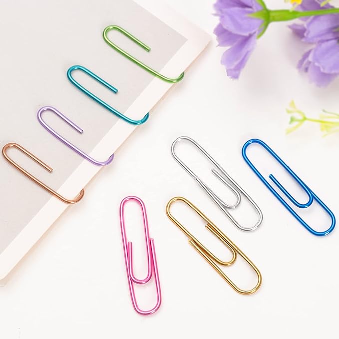 Paper Clips, 240pcs Medium Size Colored, PaperClips Assorted Colors, Paper Clips for Paperwork Office School and Personal Use