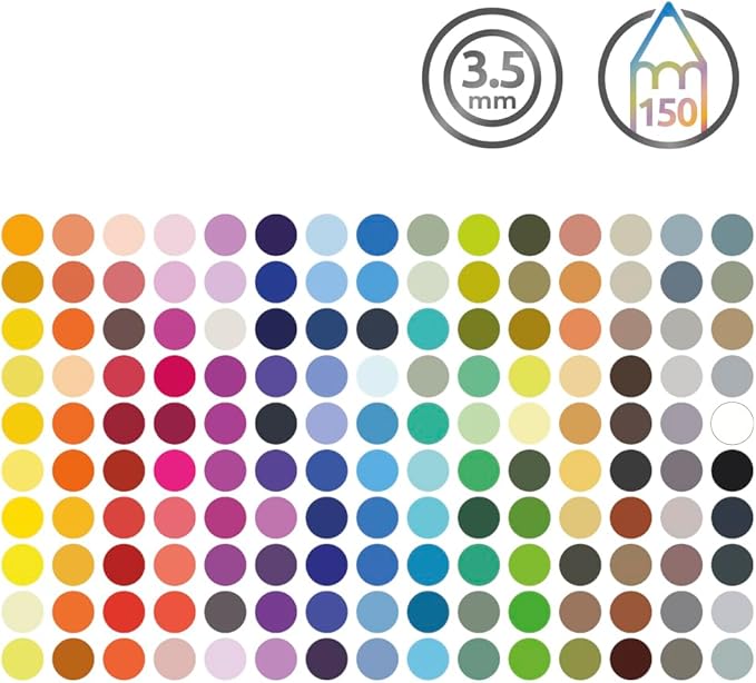 Derwent Chromaflow Pencils, Set of 150 in Tin, 3.5mm Round Core, Premium Core Strength, Blendable with Smooth Texture, Ideal for Drawing, Coloring & Layering, Professional Quality (2306263)