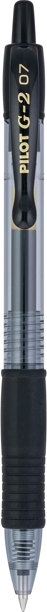 Pilot G2 Premium Gel Roller Pens 0.7, Fine Point Smooth Writing Pens Black, Pack of 12