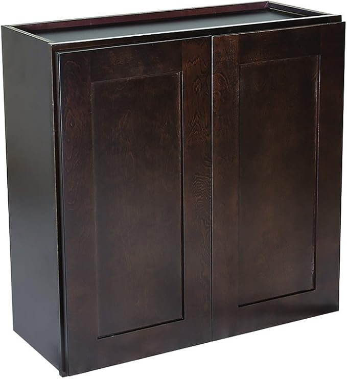 Design House Brookings Shaker Unassembled Wall Kitchen Cabinet W3030, 30 W x 12 D x 30 H, Brown, Solid Wood, Design House, 562330