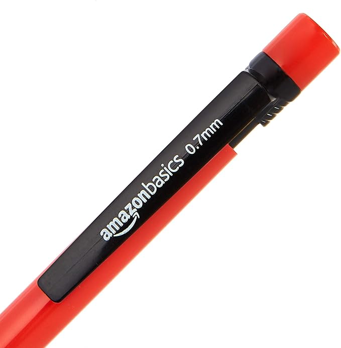 Amazon Basics Mechanical Pencils 0.7mm for Writing, Drawing, School and Office Supplies, with Eraser, Multicolor, 48-Pack