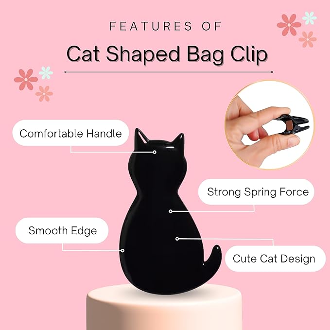 Sturdy & Cute Cat Chip Clips - Set of 6 Strong Grip for Snack Bags, Documents, Gift Bags Durable and Resilient | LOVE LOVE JAPAN