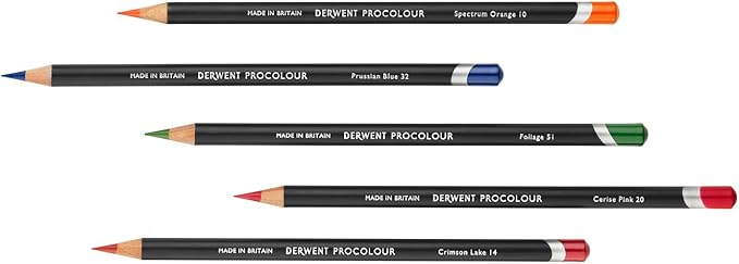 Derwent Colored Pencils, Procolour Pencils, Drawing, Art, Metal Tin, 12 Count (2302505)