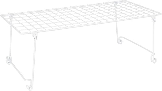 ClosetMaid Stack and Hang Wire Shelf, 21.5'' x 10.75'' x 7.87'' Stainless Steel Organizer Unit for Closets, Kitchen, Laundry Room, White