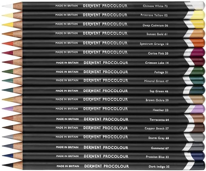 Derwent Colored Pencils, Procolour Pencils, Drawing, Art, Metal Tin, 24 Count (2302506)