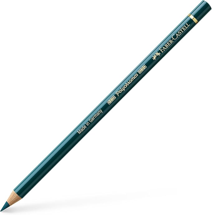Faber Castel Polychromos Colored Pencils, 158, Deep Cobalt Green, 6 Count