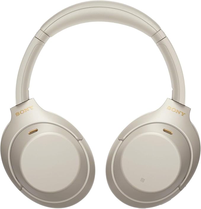Sony WH-1000XM4 Wireless Noise Canceling Over-Ear Headphones (Silver) Bundle with 4 Port USB 3.0 Hub and USB Bluetooth Dongle Adapter Work from Home (3 Items)