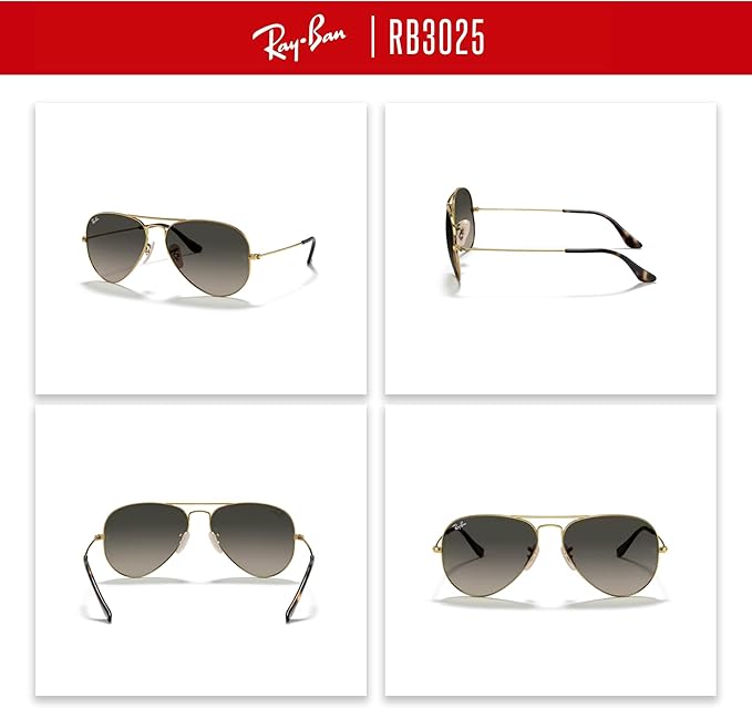 Ray-Ban RB3025 Metal Aviator Sunglasses For Men For Women +BUNDLE with ACCESSORY EYEWEAR KIT