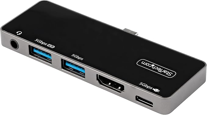 USB C Multiport Adapter - USB-C to 4K 60Hz HDMI 2.0, 100W Power Delivery Pass-Through Charging, 3-Port USB 3.0 Hub, Audio - USB-C Mini Dock - Portable USB Type-C Travel Dock