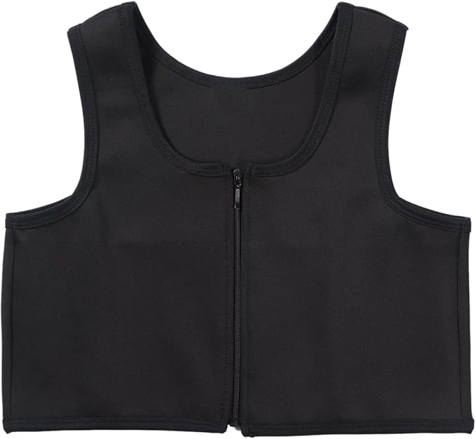 JARAZIN Zipper Chest Binder for Women Transgender FTM Half Elastic Band Bra Tank Top