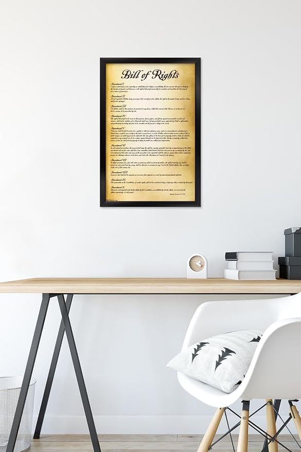 Trends International The United States of America - Bill of Rights Wall Poster, 14.725" x 22.375", Black Framed Version
