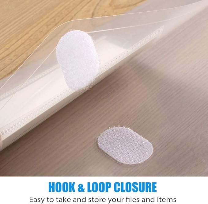 Sooez 50 Pack Plastic Envelopes Poly Envelopes, Clear Document Flie Folders US Letter A4 Size File Envelopes with Label Pocket for School Home Work Office Organization, Clear