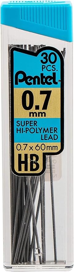 Pentel Super Hi-Polymer Lead Refills Value Pack (C257BPHB6), original version, 0.5/0.7mm- Pack of 2