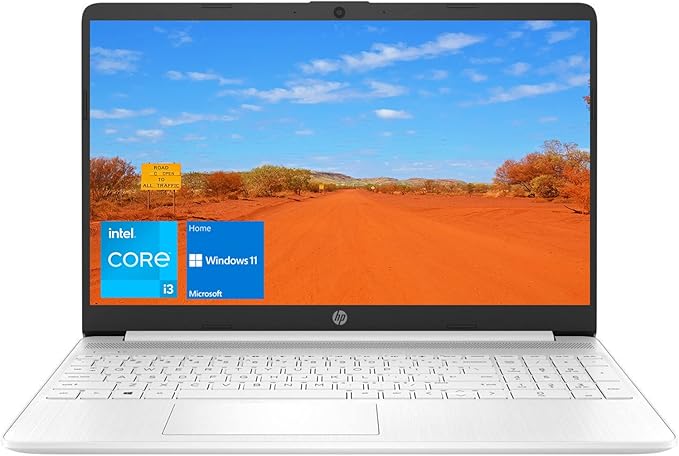HP 15 Notebook Laptop, 15.6" HD Screen, Intel Core i3-1115G4 Processor, 32GB RAM, 512GB SSD, Webcam, Wi-Fi, HDMI, Windows 11 Home, White